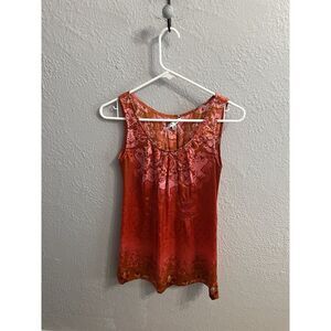 Cabi Womens  sleeveless Silk Redish Blouse Size XS‎